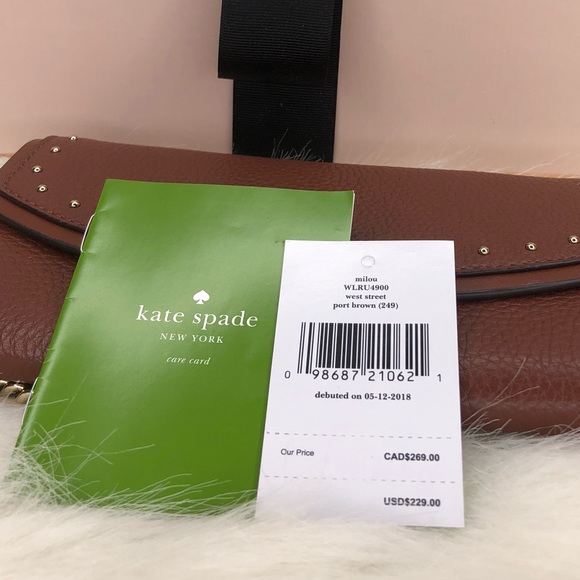 Kate Spade ♠️ NWT Brown Studded Clutch/Wallet - Picture 8 of 8